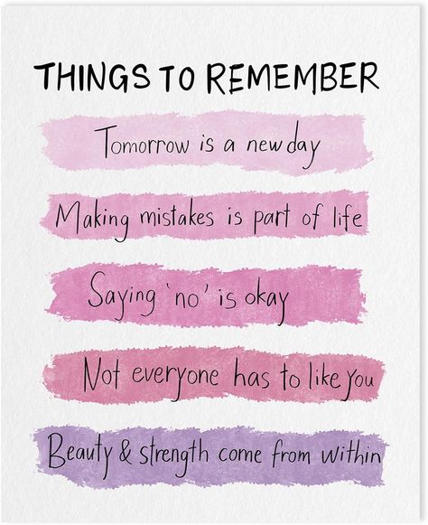 Amazon.com: Things to Remember Inspirational Wall Art: Positive Affirmations Wall Decor for Girls Women,Motivational Quotes Posters Uplifting Encouragement Art Paintings for Home Office Living Room 12"x15": Posters & Prints Motivational Woman Quotes, Encouraging Words For Women, Affirmations Wall Decor, Women Motivational Quotes, Affirmations Wall, Encouraging Art, Paintings For Home, Youversion Bible, Decorating Bedroom