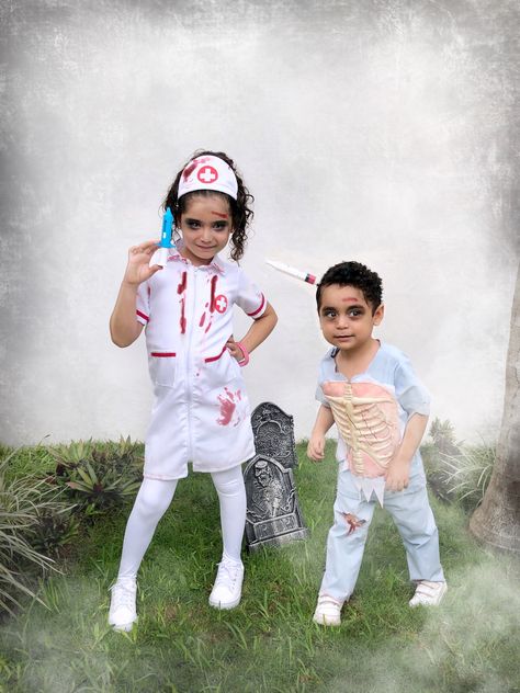 Zombie Nurse Makeup, Doctor Halloween Costumes, Zombie Doctor Costume, Doctor Costume Kids, Medical Horror, Nurse Makeup, Doctor Halloween Costume, Horror Costumes, Halloween Makeup For Kids