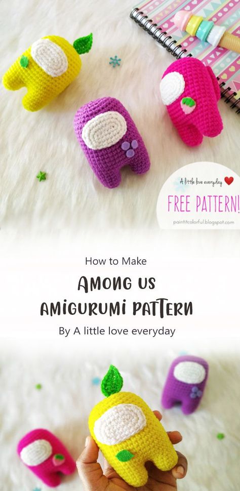 Cute Among Us, Nerd Crafts, Fall Crochet Patterns, Quick Crochet Patterns, Kawaii Crochet, Crochet Amigurumi Free, Free Amigurumi Patterns, Quick Crochet, Fun Crochet Projects