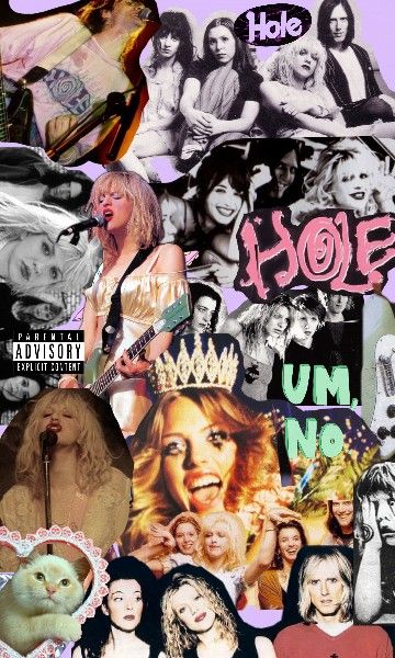 Hole ♡ Tumblr style wallpaper - Made by Andrea730620 in Pinterest Hole Wallpaper, Hole Band, Band Wallpaper, Courtney Love Hole, Posters Ideas, Band Wallpapers, Riot Grrrl, Courtney Love, Picture Collage Wall