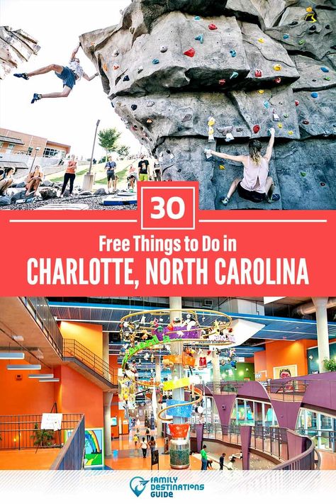 Charolette North Carolina, Downtown Charlotte Nc, Charlotte Usa, Indoor Things To Do, Downtown Charlotte, North Carolina Travel, Indoor Climbing, Family Destinations, White Trash