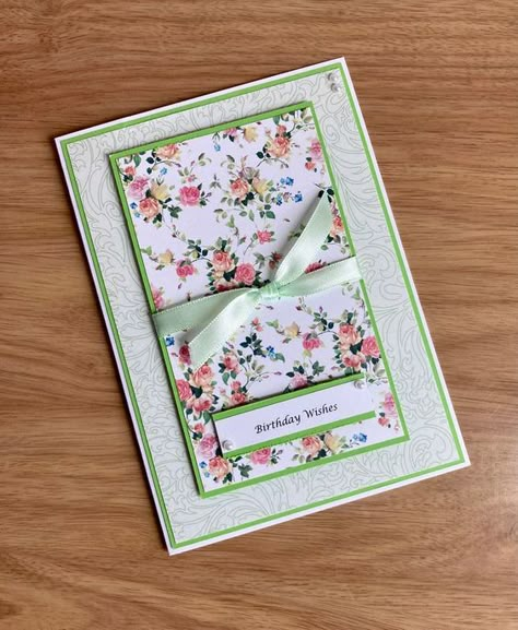 Crafting Station, Designer Paper Cards, Happy Birthday Cards Handmade, Card Design Handmade, Simple Birthday Cards, Hand Made Greeting Cards, Birthday Cards For Women, Bday Cards, Floral Birthday