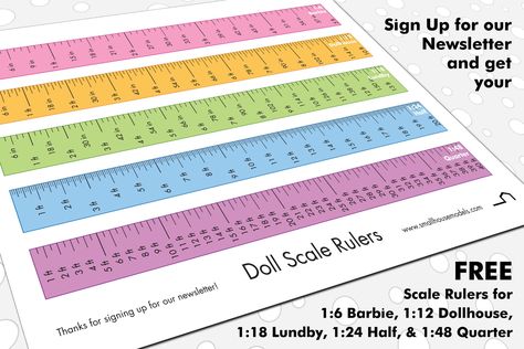 Dollhouse Scale Ruler – FREE Printable Free Miniature Printables, Printable Ruler, Doll Furniture Patterns, Scale Ruler, Dollhouse Tutorials, Dollhouse Printables, Doll House Plans, Diy Doll Miniatures, Doll House Crafts