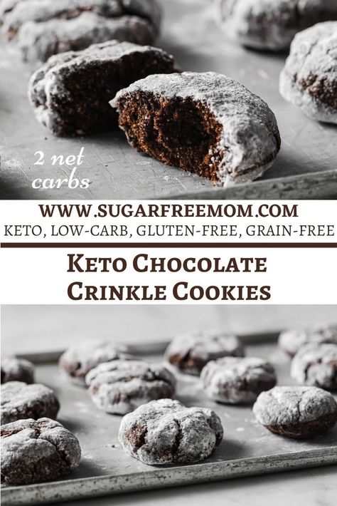 Sugar Free Keto Chocolate Crinkle Cookies Low Carb Christmas Cookies, Low Carb Christmas, Keto Christmas Cookies, Chocolate Crinkle, Sugar Free Baking, Keto Holiday, Christmas Platter, Chocolate Crinkle Cookies, Low Carb Treats