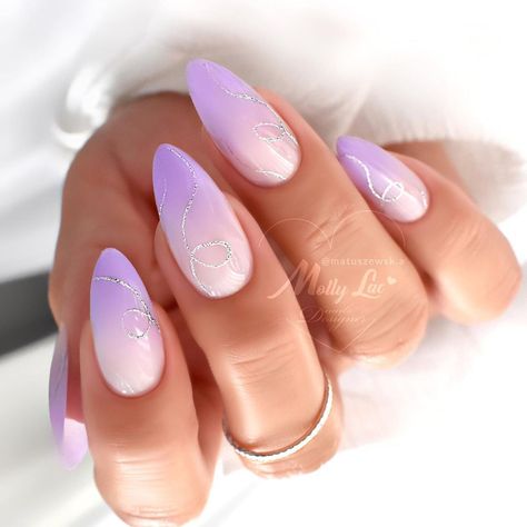 Lilac Nails Design, Cut Dog Nails, Lilac Paint, Purple Ombre Nails, Bright Nail Art, Unghie Sfumate, Nail Designs Pictures, Lilac Nails, Pink Ombre Nails