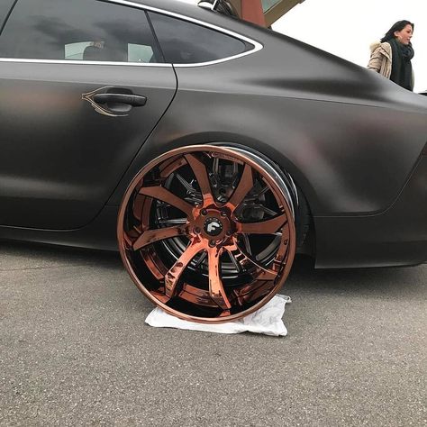 Audi A7 gets new Rosé Gold Forgiato's. 🥉 Will they fit or not ? 🤔 #a7 | ? Forgiato Rims, Car Wheels Rims, Lowrider Cars, Audi A7, Rims And Tires, Rims For Cars, Super Luxury Cars, Custom Wheels, Wheels And Tires