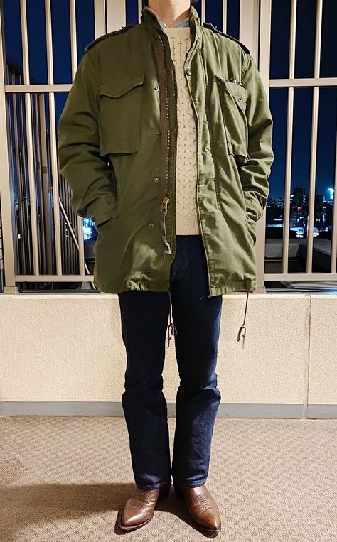 Field Jacket Outfit, Travis Bickle, Japanese Workwear, M65 Jacket, M65 Field Jacket, Military Looks, Field Coat, Cool Outfits For Men, Jacket Outfit