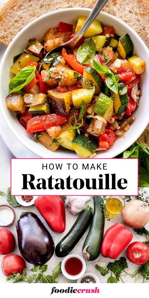 Zucchini Eggplant Recipes, Fall Ratatouille Recipe, Squash Ratatouille, Eggplant Squash Tomato Recipe, Sauteed Eggplant And Zucchini, Ratatouille Recipes, Eggplant Ratatouille Recipe, Eggplant Recipes Ratatouille, Ratatouille With Meat