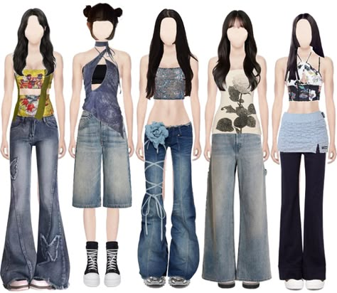 Vicente6 on ShopLook | The easiest way to find the perfect outfit Heya Ive Outfit Inspired, 5 Member Outfits, Little Mix Outfits, Korean Outfits Kpop, Kpop Fits, Black Tube Top, Kpop Concert Outfit, Outfit Kpop, Female Inspiration