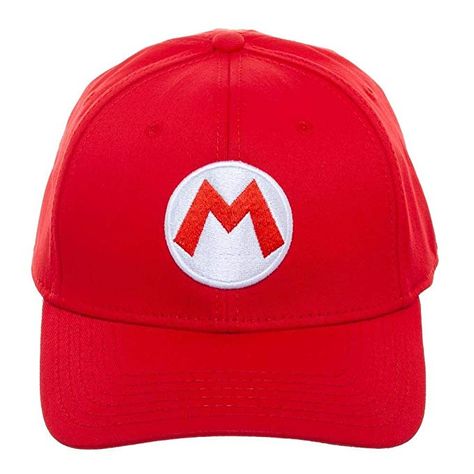 Bioworld Mario Hat Super Mario Cosplay Mario Accessory - Super Mario Hat Mario Cosplay Red at Amazon Men’s Clothing store: Super Mario Cosplay, Luigi Hat, Super Mario Hat, Mario Hat, Mario Cosplay, Mario Video Game, Red Cosplay, Fitted Baseball Caps, Flex Fit Hats