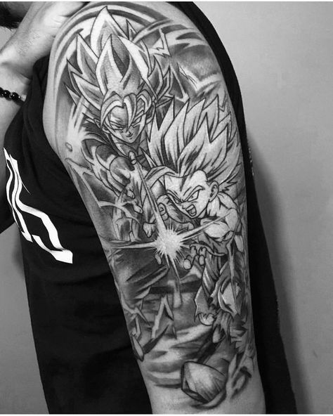 Father & Son Kamehameha 💥 Amazing work by my @inkslinger.art ❤️ Father Son Kamehameha Tattoo, Goku And Gohan Tattoo, Kamehameha Tattoo, Father Son Kamehameha, Gohan Kamehameha, Father And Son Tattoo, Kamehameha Goku, Core Tattoo, Anime Tats