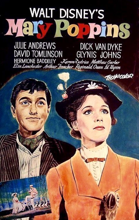 Mary Poppins Movie, Foto Muro Collage, Mary Poppins 1964, Vintage Films, Old Movie Poster, George Peppard, Blake Edwards, Disney Movie Posters, Old Movie Posters