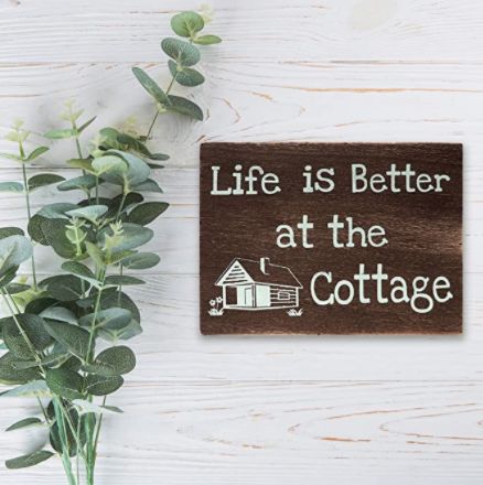 Cottage Quotes, Cottage Signs Wooden, Cottage Wall Art, Cottage Woods, Cottage Gifts, Art Cottage, Cottage Lake, Wooden Cottage, Cabin Signs