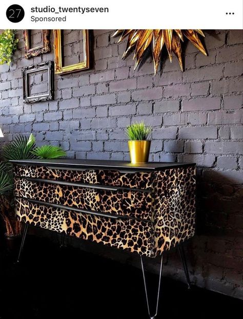 Cheetah Rug Bedroom, Animal Print Furniture, Nathan Furniture, Animal Print Decor, Furniture Studio, Vintage Teak Sideboard, Teak Sideboard, Vintage Sideboard, Funky Furniture