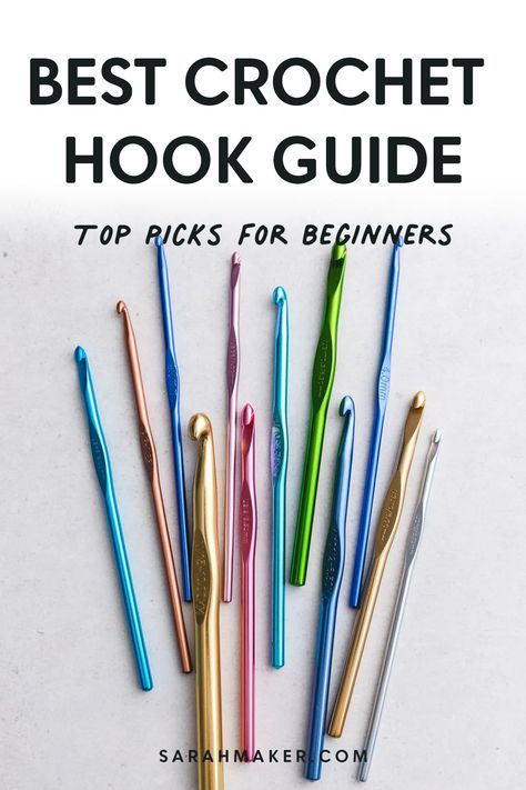 One of the joys of picking up a new hobby is shopping for tools! In this article, we'll discuss the different types of crochet hooks available and which will best meet your needs as a beginner crocheter. While choosing the best crochet hooks as a beginner might feel daunting, you can't go wrong with any of the hooks included on this list. Best Selling Crochet Items Knitting & Tools, Best Crochet Hooks For Beginners, Best Crochet Hooks, 8mm Crochet Hook Patterns, Crochet Tools For Beginners, Selling Crochet Items, Crotchet Hook, Crochet Essentials, Types Of Crochet