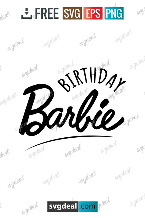 Free SVG Files Barbie Svg, Free Barbie, Free Silhouette Cut Files, Cricut Birthday, Barbie Birthday Party, Cricut Joy, Barbie Birthday, Free Svg Files, Barbie Party