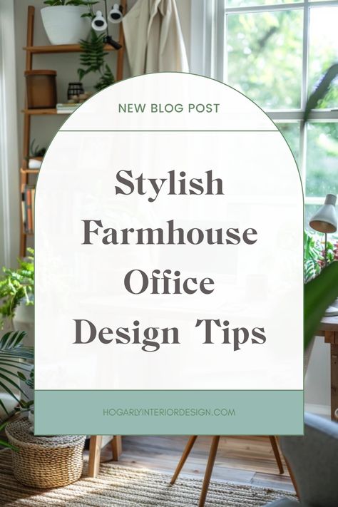 Farmhouse style home office showcasing rustic charm and modernity, featuring cozy decorations and practical design elements, perfect for inspiring productivity. Farmhouse Office Storage, Modern Farmhouse Office, Farmhouse Home Office, Stylish Farmhouse, Dining Room Colour Schemes, Collected Interiors, Reclaimed Wood Desk, Office Tips, Stylish Tips