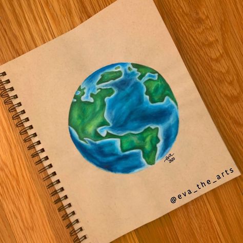 @eva_the_arts on Instagram: “Happy Earth Day! I made this cartoon-looking Earth drawing with an @ohuhuart alcohol marker base and @prismacolor colored pencil on…” Art Markers Drawing Easy, Cool Wolf Drawings, Earth Drawing, Prismacolor Drawing, Wolf Drawings, Art Markers Drawing, Planet Drawing, Earth Drawings, Happy Earth Day