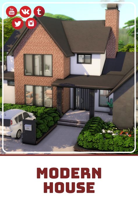 Speed build available here - JuliaFilms Sims 4 3 Bedroom House Plan, Sims 4 Vacuum Cc, 30x20 House Plans Sims 4, Modern House Sims 4, Modern Sims 4 House, Sims 4 Modern House, Two Bedroom House, Sims 4 House Design, Sims Building