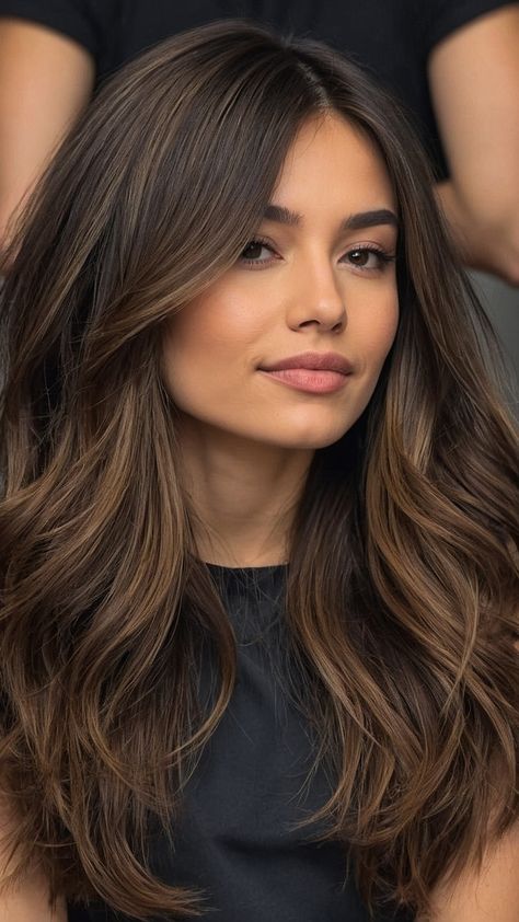 Hair For Medium Length Hair Haircuts, Brunette Side Part Haircut, Hairstyle For Tube Dress, Latest Haircut For Women Medium, Short Hair Fall 2024, Medium Length Haircut Black Hair, Women Brunette Hair, Women Haircut 2024, Haircut For Long Fine Hair