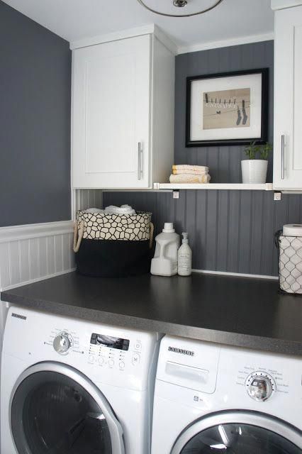 Learn even more relevant information on "laundry room storage small shelves". Have a look at our site. Laundry Room Paint Color, Laundry Room Paint, Small Utility Room, Grey Laundry Rooms, Laundry Nook, Laundry Room Storage Shelves, Small Laundry Room Organization, Room Storage Diy, White Laundry