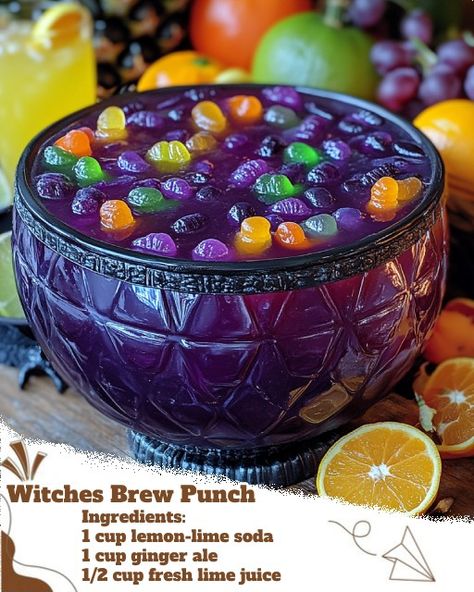 Witches Brew Punch, Hawaiian Punch, Lemon Lime Soda, The Punch, Green Fruit, Blue Hawaiian, Witches Brew, Fruit Punch, Ginger Ale