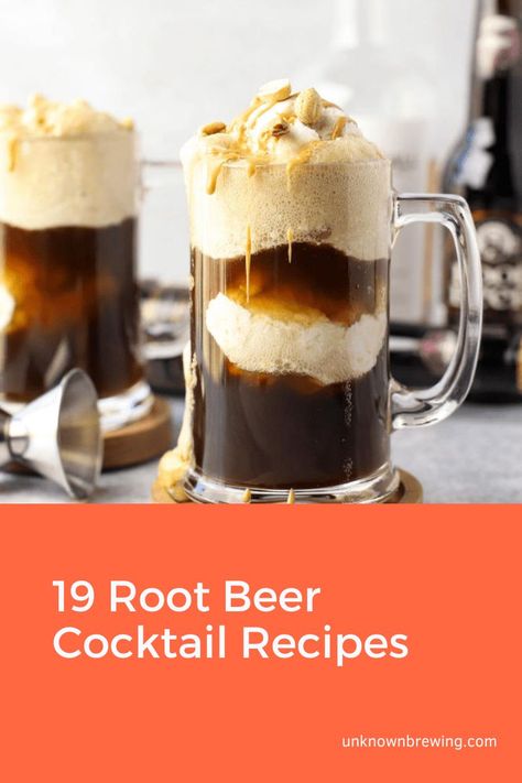 19 Root Beer Cocktail Recipes Root Beer Recipe, Beer Cocktail Recipes, Red Hots Candy, Butterbeer Recipe, Kahlua Coffee Liqueur, Whiskey Recipes, Beer Cocktail, Mulling Spices, Tipsy Bartender