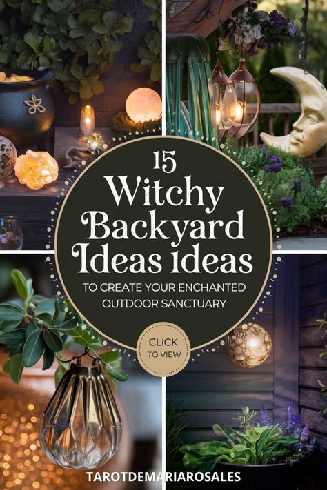 Discover how to create your own enchanted sanctuary with these witch garden design tips! From charming arts and crafts garden ideas to a green witch aesthetic home, transform your small garden aesthetic into a mystical haven. Perfect for garden house decor, witchy sunroom ideas, and even a green outdoorsy wedding. Embrace the practical magic garden vibe today! Hygge Garden Ideas, Witch Landscaping, Pagan Garden Ideas, Witchy Sunroom, Mystical Backyard, Practical Magic Decor Inspiration, Small Garden Aesthetic, Witch Garden Aesthetic, Witch Garden Design