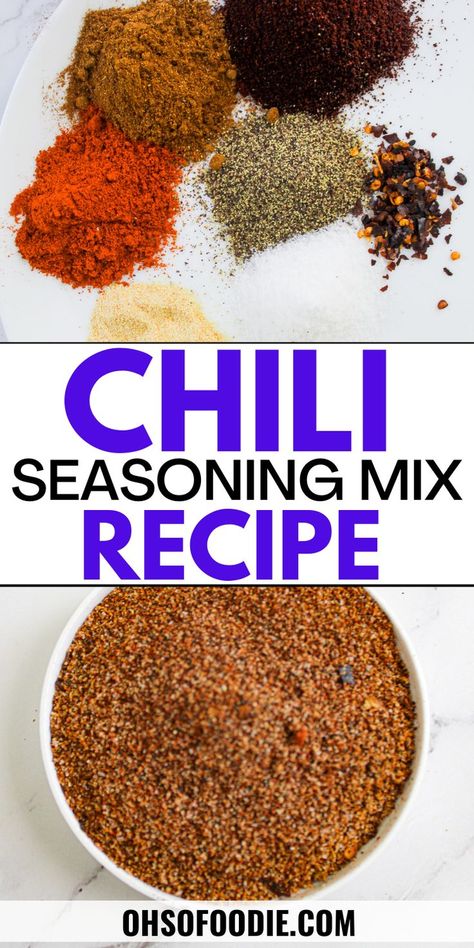 Text Reads Chili Seasoning Mix Recipe Chili Spice Recipe, Fall Ground Beef Recipes, Supper Meal Ideas, Chili Mix Recipe, Homemade Chilli Recipe, Chili Seasoning Mix Recipe, Crockpot Recipes Fall, Recipes For Dinner Fall, Homemade Chili Seasoning Mix