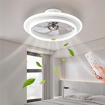 Profile Ceiling Fan with Remote 20" 6 Speeds Dimmable 3 Colors LED 110V Reversible Flush Mount Fan Light Timer 1H/2H for Bedroom,Kitchen Caged Ceiling Fan, Ceiling Fan With Lights, Flush Mount Ceiling Fan, Led Ceiling Fan, Modern Ceiling Fan, Ceiling Fan With Remote, Ceiling Fans, Led Ceiling Lights, Fan Light