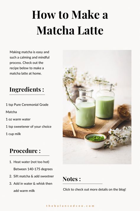 A easy matcha latte recipe Matcha Late At Home, Jade Leaf Matcha Recipes, How To Drink Matcha, How To Make Matcha At Home, Healthy Matcha Drinks, How To Make A Matcha Latte At Home, At Home Matcha Latte, Match Latte Recipe, How To Make Matcha Taste Good