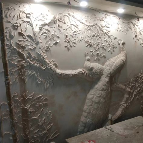 Peacock wall Mural 🦚 Plaster Art, Mural Wall Art, Mural Art, Wall Mural, Wall Murals, Mural, Wall Art, Wall, Design