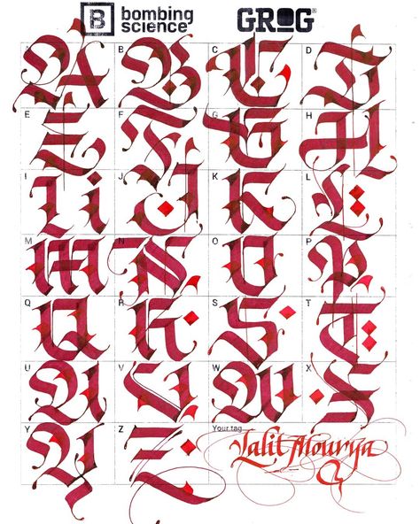 Lalit Mourya Calligrapher on Instagram: “All capital letters winning Creative in sketch Battle organise by @bombingsci And @grog_eu  Follow me @lalit.mourya207 👈👈👈 #lalitmourya…” Tattoo Lettering Alphabet, Alfabet Font, Alphabet Graffiti, Tattoo Fonts Alphabet, Graffiti Lettering Alphabet, Calligraphy Fonts Alphabet, Graffiti Art Letters, Lettering Styles Alphabet, Chicano Lettering