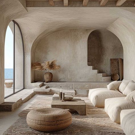 Beach Aesthetic Interior Design, Minimalistic Mediterranean Interior, Minimal Mediterranean Decor, Mediterranean Room Ideas Aesthetic, Urban Mediterranean Interior Design, Mediterranean Aesthetic Interior, Minimal Mediterranean House, Mediterranean Living Room Inspiration, Mediterranean Design Interior