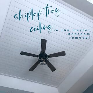 Remove Tray Ceiling, Shiplap Tray Ceiling, Tray Ceiling Paint Ideas, Bedroom Tray Ceiling, Tray Ceiling Bedroom, Tray Ceiling Ideas, Master Suite Remodel, Bedroom Ceilings, Trey Ceiling