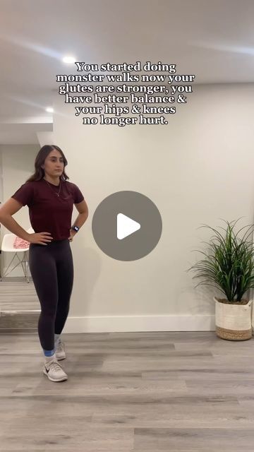 Daily Workout | Workout Motivation on Instagram: "Ever try Monster Walks? FOLLOW ➡️ @workouts.forwomen for more daily exercises and inspo!  This is a fantastic low-impact exercise that helps strengthen the muscles around your hips and knees, promoting better joint stability ➡️ Improves hip stability ➡️ Helps your glutes get stronger  Thanks Rachel @rmt.rachelpantano for this new exercise! SAVE 📌for later and SHARE with your bestie!  . . #workoutsforwomen #exerciseideas #hipmobility #womensfitness #womenshealth #mobility #homeworkouts #warmupexercise" Monster Walks Exercise, Daily Exercises, Hip Mobility, Get Stronger, Workout Warm Up, Low Impact Workout, Workout Motivation, Resistance Band, Daily Workout