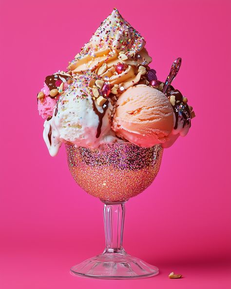 Ice-cream Sundaes should be free for girls 🍨🍧🍨 #icecream #glitter #glitteryfood #prettyfood #icecreamlover #girlythings #icecreamporn #sundae #sparkles #marshmallow #pinkaesthetic #thisisnotreal #aiart #aifood #foodphotography #aiartcommunity #glittergirl #girlythings #pinterestgirl #sprinkles Glitter Girl, Ice Cream Sundae, Pinterest Girls, Pretty Food, Pink Aesthetic, Sprinkles, Girly Things, Food Photography, Ice Cream