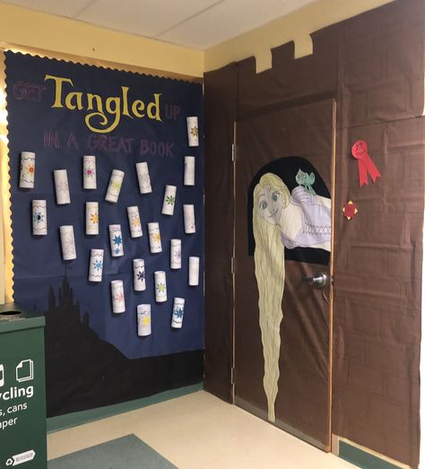 Tangled Themed Classroom, Tangled Door Decoration, Tangled Decorations, Door Decoration Contest, Hoco Decor, Tangled Castle, Homecoming Inspo, Homecoming Themes, Hoco Ideas