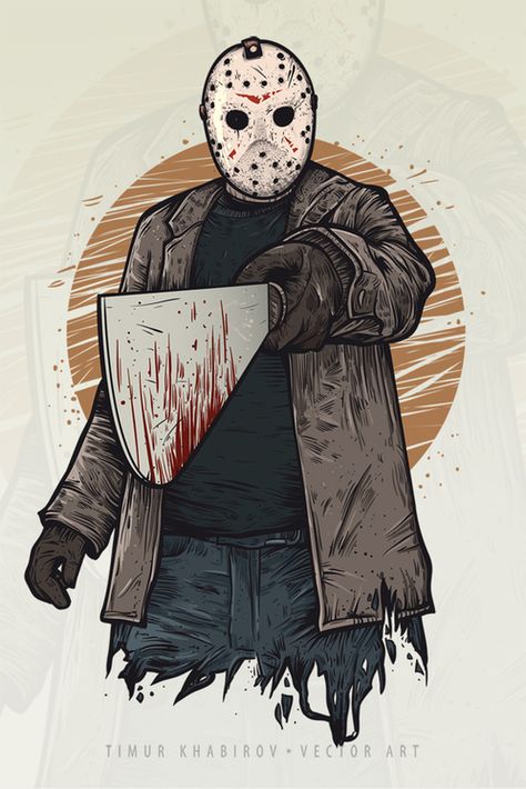 G A N E S H by timur khabirov, via Behance Jason Voorhees Wallpaper, Pennywise 1990, Jason Voorhees Art, Jason Friday, Friday 13th, Horror Artwork, Horror Posters, Horror Tattoo, Horror Movie Art