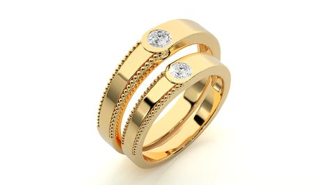 Couple 💑 Wedding Band 💍 284 Couples Wedding Bands, Trophies And Medals, Couple Wedding Rings, Rings Jewelry Fashion, Wedding Rings For Women, Mens Wedding Bands, Wedding Couples, Women Rings, Ring Earrings