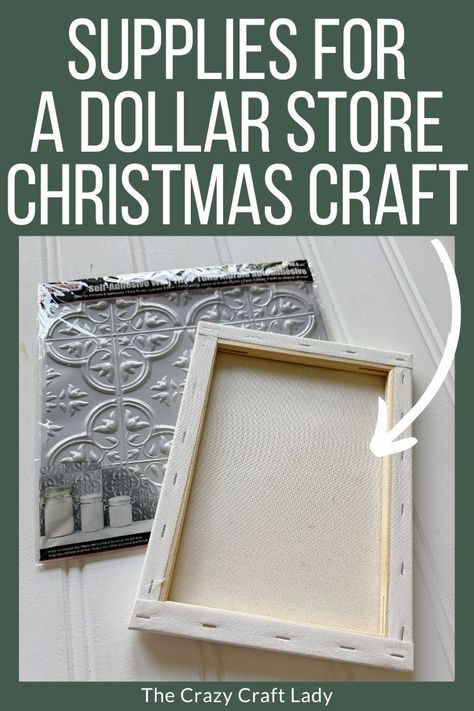 supplies for a dollar store Christmas craft Crafts For Adult Christmas Party, Reverse Canvas Art, Dollar Store Xmas Crafts, Dollar Tree Adhesive Tile Crafts, Christmas Ladies Craft Night, Christmas Dollar Tree Diys, Dollar Tree Canvas Crafts, Canvas Crafts For Adults, Christmas Window Craft