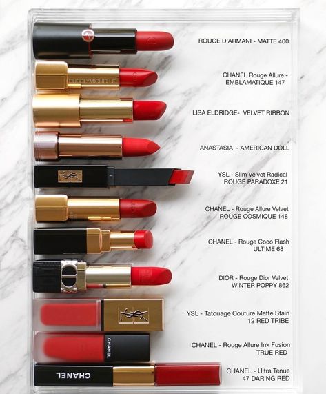 Winter Lipstick Colors, Black And Red Makeup, Lipstick Guide, Winter Lipstick, Red Lip Stain, Fast Makeup, Mac Lipstick Shades, Sultry Makeup, Professional Makeup Kit