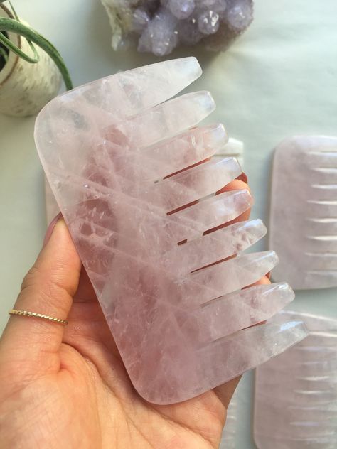 Quartz Rose, Crystal Items, Crystals And Gemstones, True Love, Crystal Healing, Comb, Rose Quartz, Self Love, Body Care