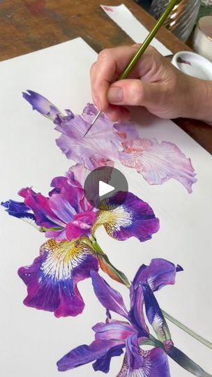 Billy Showell, Watercolor Flowers Paintings, Botanical Painting, Online Painting, Sneak Peak, Watercolor Techniques, Flower Tutorial, Botanical Illustration, Painting Tutorial