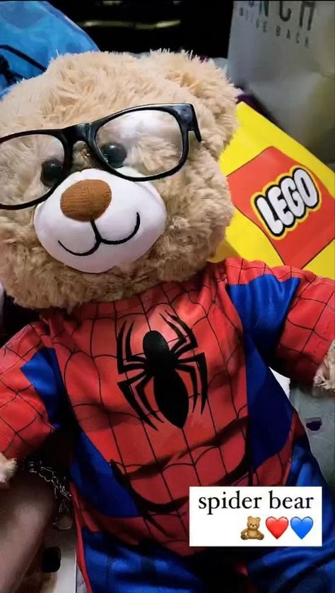 Cute Spider Man Gifts, Spiderman Teddy Bear, Spider Man Teddy Bear, Marvel Build A Bear, Build A Bear Spiderman, Build A Bear For Boyfriend, Spider Man Birthday Gift Ideas, Spider Man Build A Bear, Spider Man Gift Basket For Boyfriend