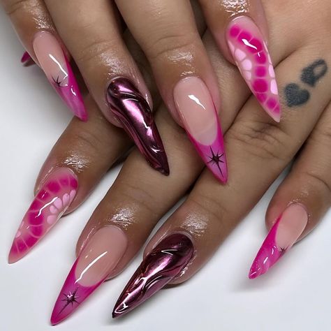 ♡ 💓 barbies dreamhouse ib @angiesclawss ♡ length/shape: long, stiletto . . . . . . ♡ #nailsofinstagram #gelx #apresnails #nails… | Instagram Barbies Dreamhouse, Trendy Almond Nails, Nail Vibes, Concert Nails, Bday Nails, Nail Artwork, Long Almond Nails, Nail Pics, Nail Station