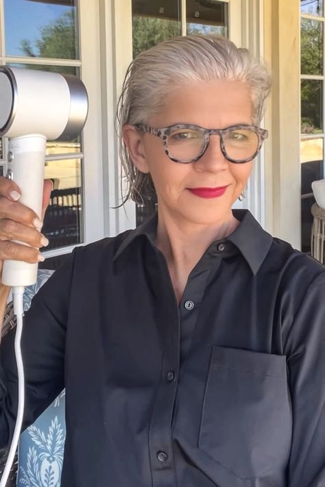 My Top 6 Gray Haircare Products You Need in Your Routine - Cindy Hattersley Design Best Products For Dry Gray Hair, Cindy Hattersley, Cindy Hattersley Fashion, French Women Gray Hair, "bixie" Haircut Grey, Silver Bohemian Necklace With Chunky Chain, Silver Chunky Multi-strand Necklace, Grey Hair And Glasses, Grey Hair Care