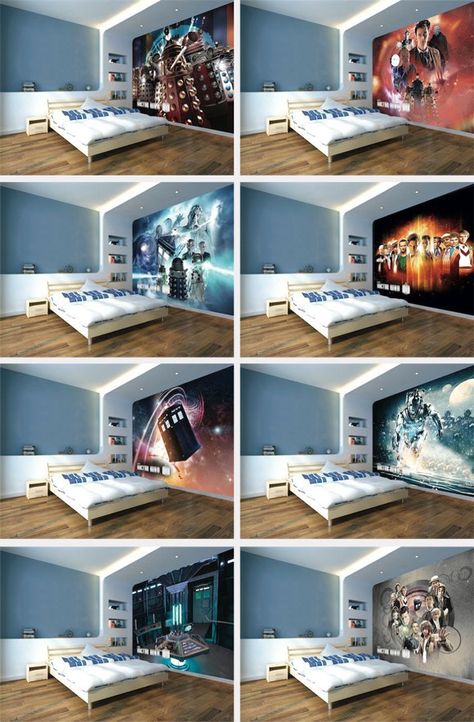 Doctor Who Wallpaper Mural – New Tardis Interior Doctor Who Bedroom, Doctor Who Room, Tardis Interior, Doctor Who Wallpaper, Geek Room, Bbc Doctor Who, Permanent Residence, Adorable Wallpapers, Bday Gift