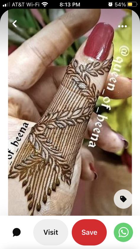 Mehandi Desine, Mehndi Designs Finger, Fingers Mehndi, Henna Hand Designs, Engagement Mehndi, Finger Henna, Henna Art Designs, Simple Henna Tattoo, Tattoo Henna