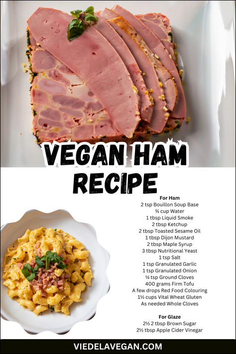 VEGAN HAM RECIPE Vegan Lunch Meat Recipes, Vegan Salami, Vegan Ham Recipe, Vegan Ham, Salami Recipe, Plant Based Meat, Comfort Pasta, Healthy Journey, Dinner Vegan